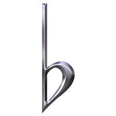 Image showing 3D Silver Flat Symbol