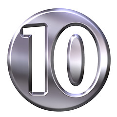 Image showing 3D Silver Framed Number 10