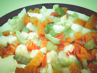 Image showing Retro look Mixed vegetables