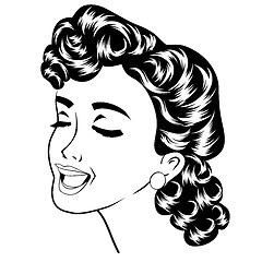 Image showing pop art cute retro woman in comics style