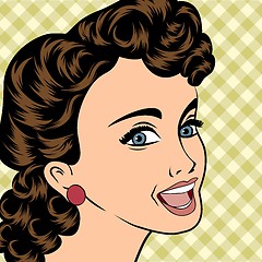 Image showing pop art cute retro woman in comics style