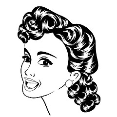 Image showing pop art cute retro woman in comics style