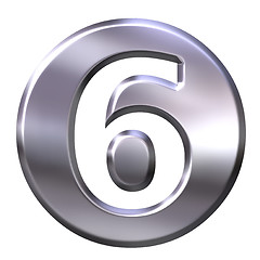 Image showing 3D Silver Framed Number 6