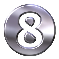 Image showing 3D Silver Framed Number 8