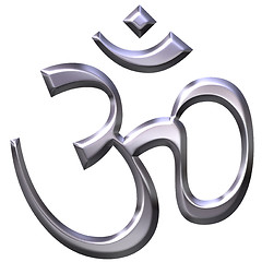 Image showing 3D Silver Hinduism Symbol