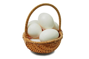 Image showing Eggs in basket