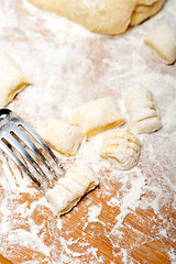 Image showing making fresh Italian potato gnocchi