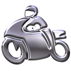 Image showing 3D Silver Motorbike