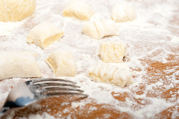 Image showing making fresh Italian potato gnocchi