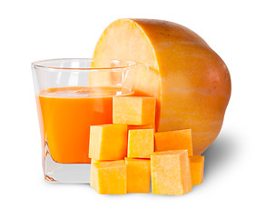 Image showing Half Pumpkin And A Glass Of Pumpkin Juice