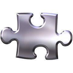 Image showing 3D Silver Puzzle Piece