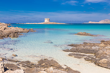 Image showing Pelosa beach, Sardinia, Italy.