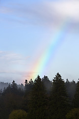 Image showing Landscape of Bavarian mountains with rainbow