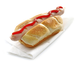 Image showing hot dog with ketchup