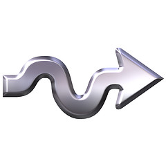 Image showing 3D Silver Wavy Arrow