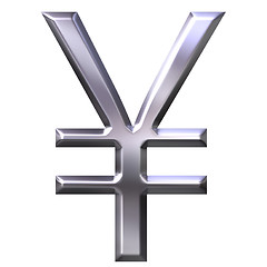 Image showing 3D Silver Yen Symbol