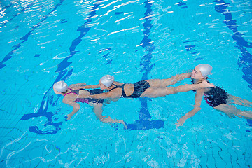 Image showing help and rescue on swimming pool