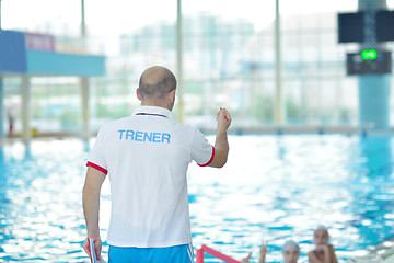 Image showing children group  at swimming pool