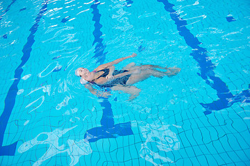 Image showing help and rescue on swimming pool