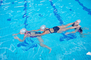 Image showing help and rescue on swimming pool