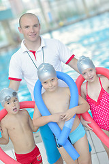 Image showing children group  at swimming pool