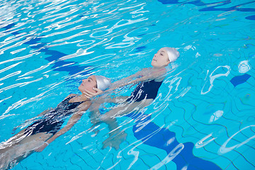 Image showing help and rescue on swimming pool