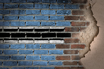 Image showing Dark brick wall with plaster - Botswana