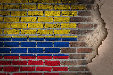 Image showing Dark brick wall with plaster - Colombia