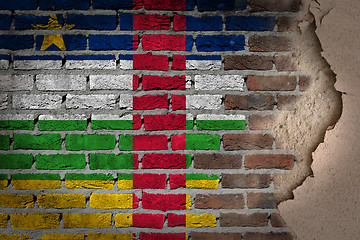 Image showing Dark brick wall with plaster - Central African Republic