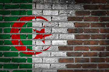 Image showing Brick wall texture with flag