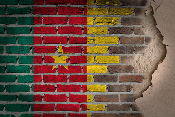 Image showing Dark brick wall with plaster - Cameroon