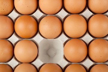 Image showing One egg missing