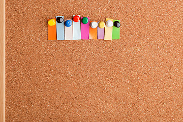 Image showing Cork board and colorful heading for nine letter word 