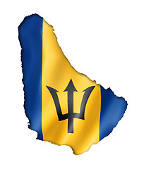 Image showing Barbados flag map