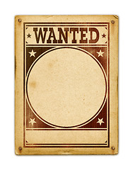 Image showing Wanted poster isolated on white