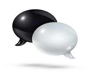 Image showing Black and white speech bubbles