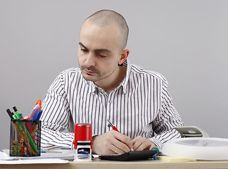 Image showing Man at desk