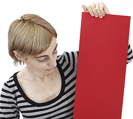 Image showing Woman holding a paper