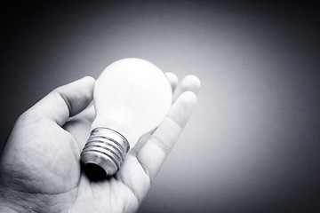 Image showing Background with lit lightbulb