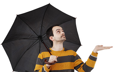 Image showing Man with umbrella