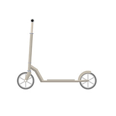 Image showing Flat vector illustration of gray Kick Scooter