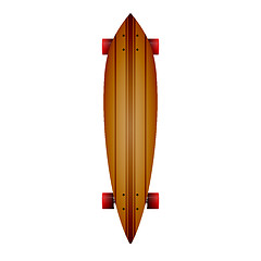 Image showing Vector illustration of wooden longboard