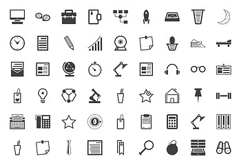 Image showing Black icons vector collection for freelance and business