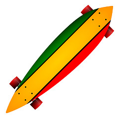 Image showing Vector illustration of three color longboard