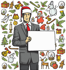 Image showing Christmas Card With Man