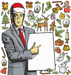 Image showing Christmas Card With Man