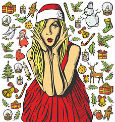 Image showing Christmas Card With Woman