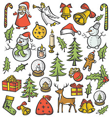 Image showing Christmas objects and elements