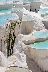Image showing Travertine pools and terraces in Pamukkale, Turkey