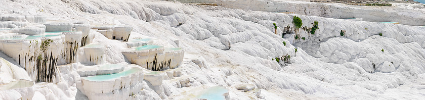 Image showing Travertine pools and terraces in Pamukkale, Turkey